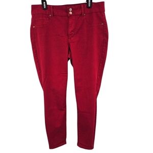 M Jeans By Maurices Size 14W  Red Skinny Jeans